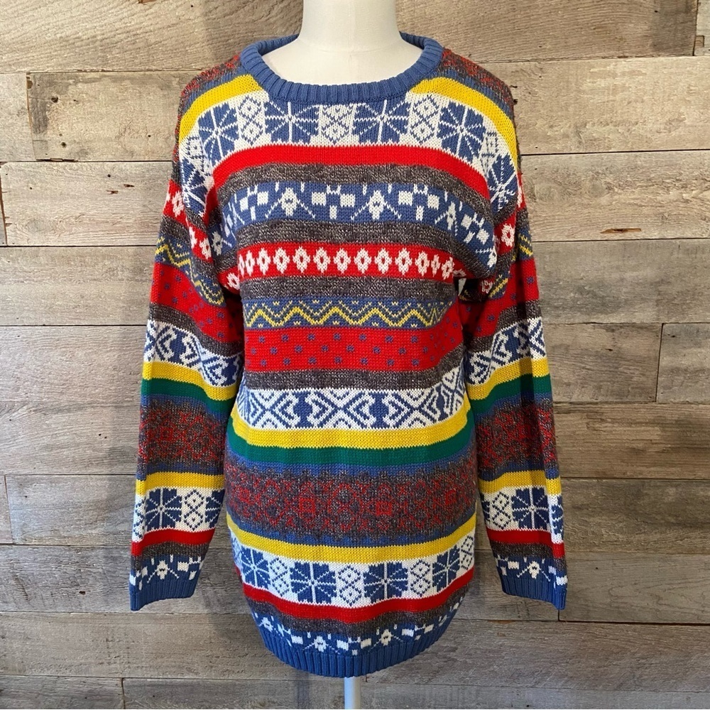 Vintage Tan Jay  women's multicoloured‎ Nordic style sweater in size small